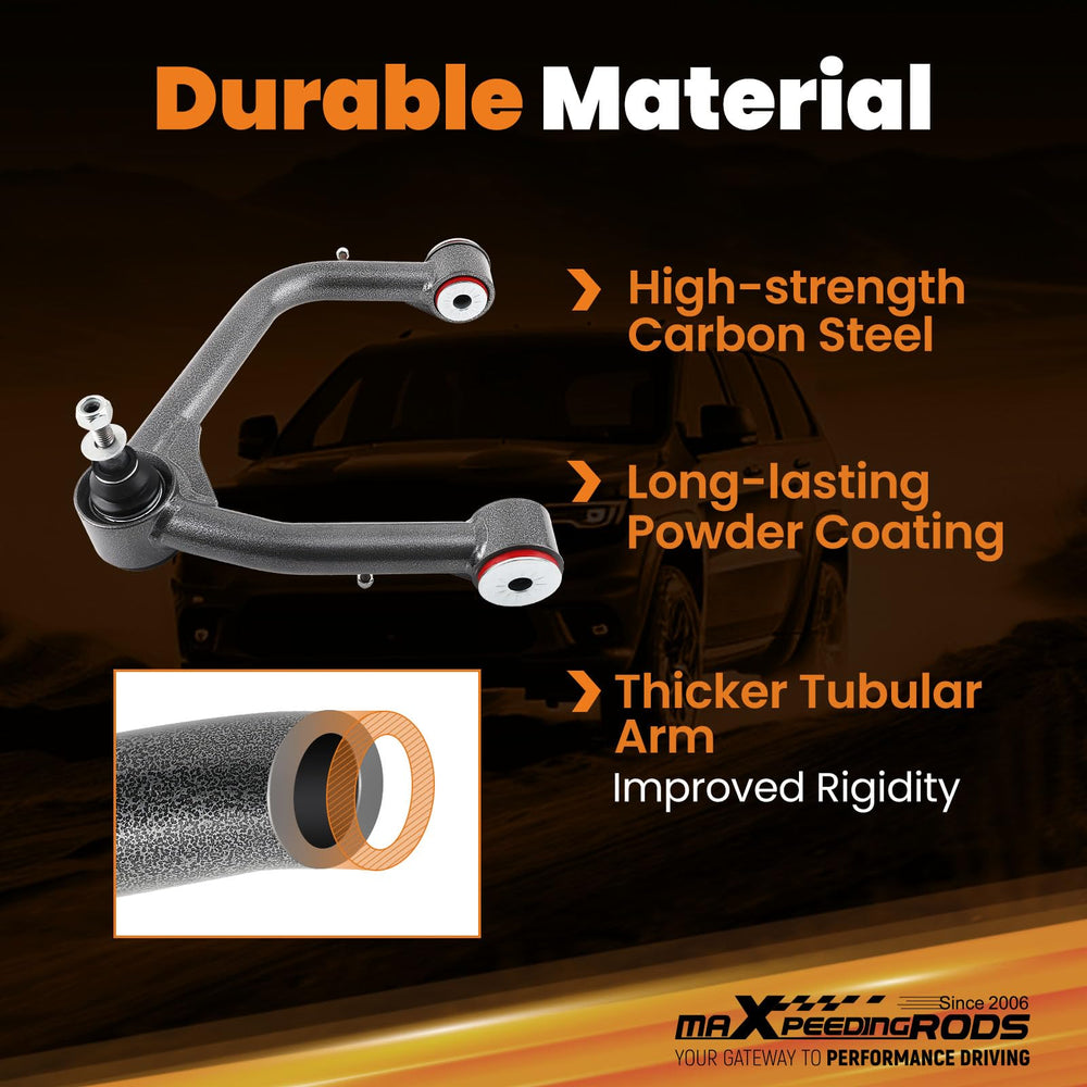 maXpeedingrods lifted arm-fitment for 2-4 inch lifts enhances on-road stability.