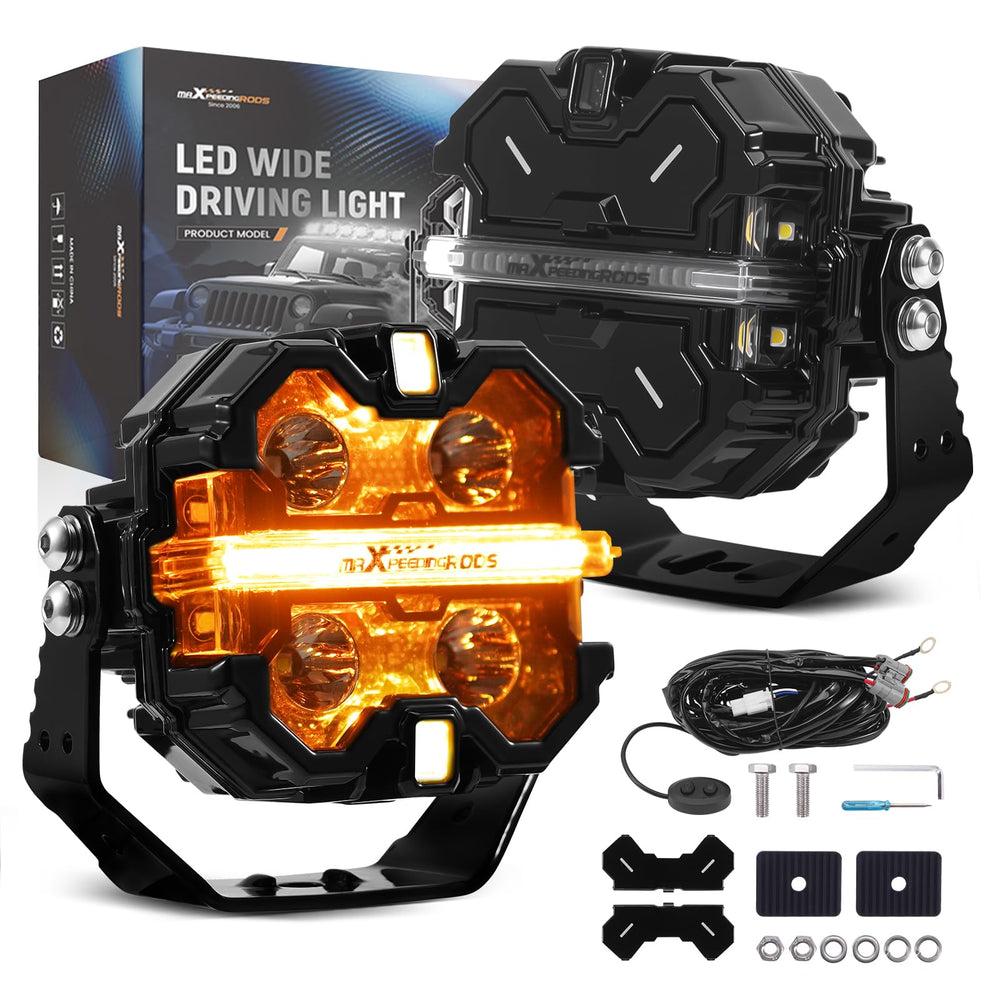 maXpeedingrods 3.5 inch off road light front view improves night visibility on rugged trails
