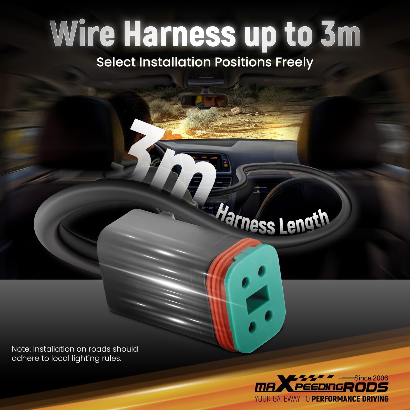 maxpeedingrods 3m wiring harness and installation kit enable quick setup