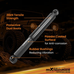 maXpeedingrods rear lowering shock for Silverado 1500 shown from rear view for stance.