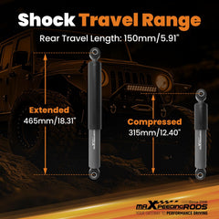 Close-up of maXpeedingrods shock piston rod and chrome finish for durability.
