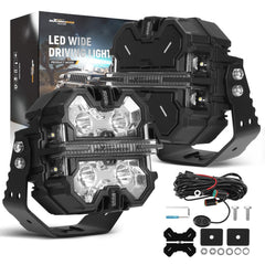 maxpeedingrods 5in side-shooter 270° beam enhances peripheral visibility on rugged trails