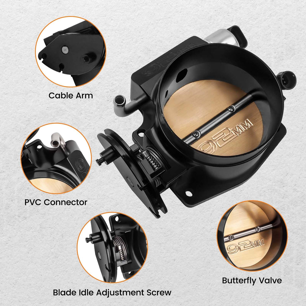 maXpeedingrods 92mm throttle body machined aluminum design durably lightweight
