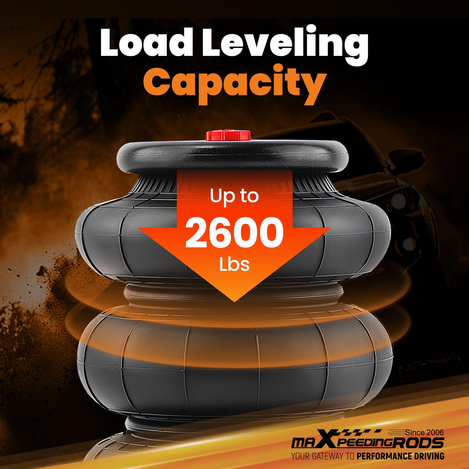 maXpeedingrods air spring 2600lbs mounting holes 3/8-16UNC