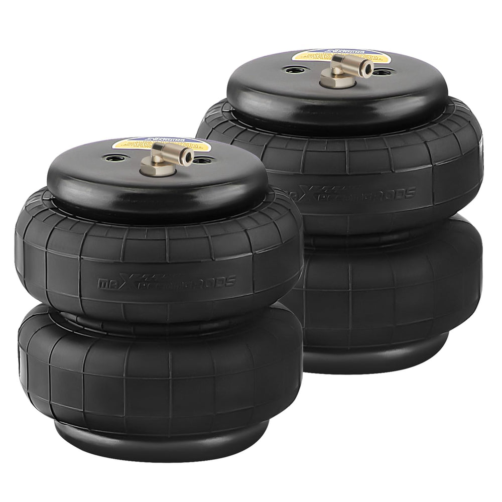 maXpeedingrods air suspension double bellows front view showing load stability benefits