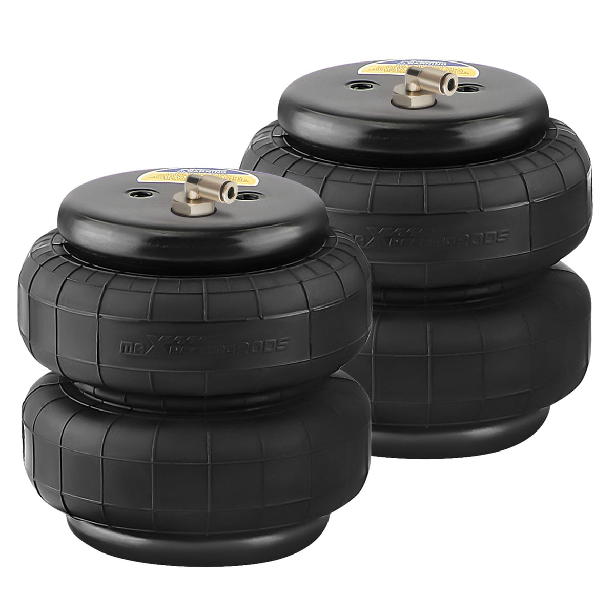 maXpeedingrods air suspension double bellows front view showing load stability benefits
