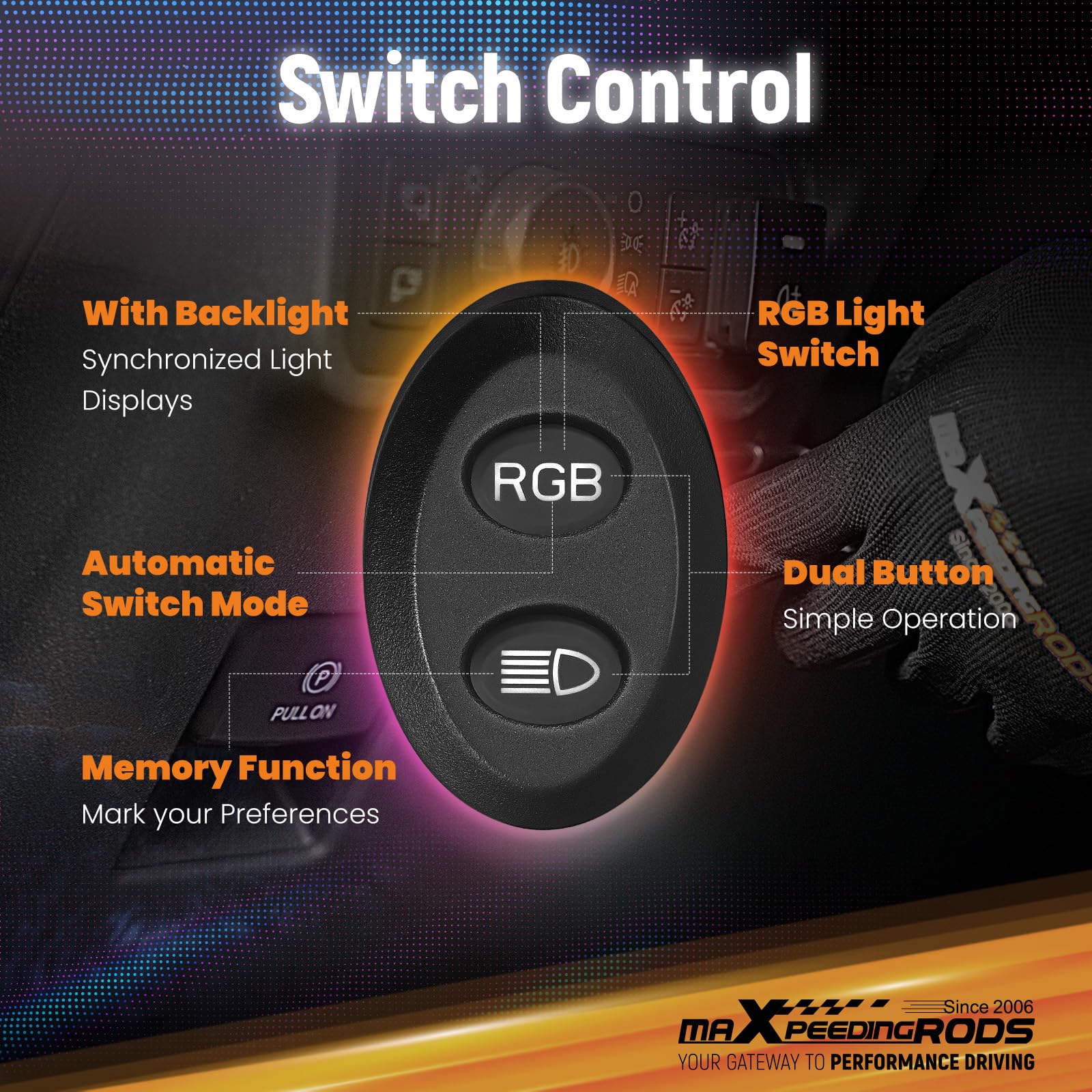 maXpeedingrods amber-white tri-mode beam supports versatile signaling and visibility