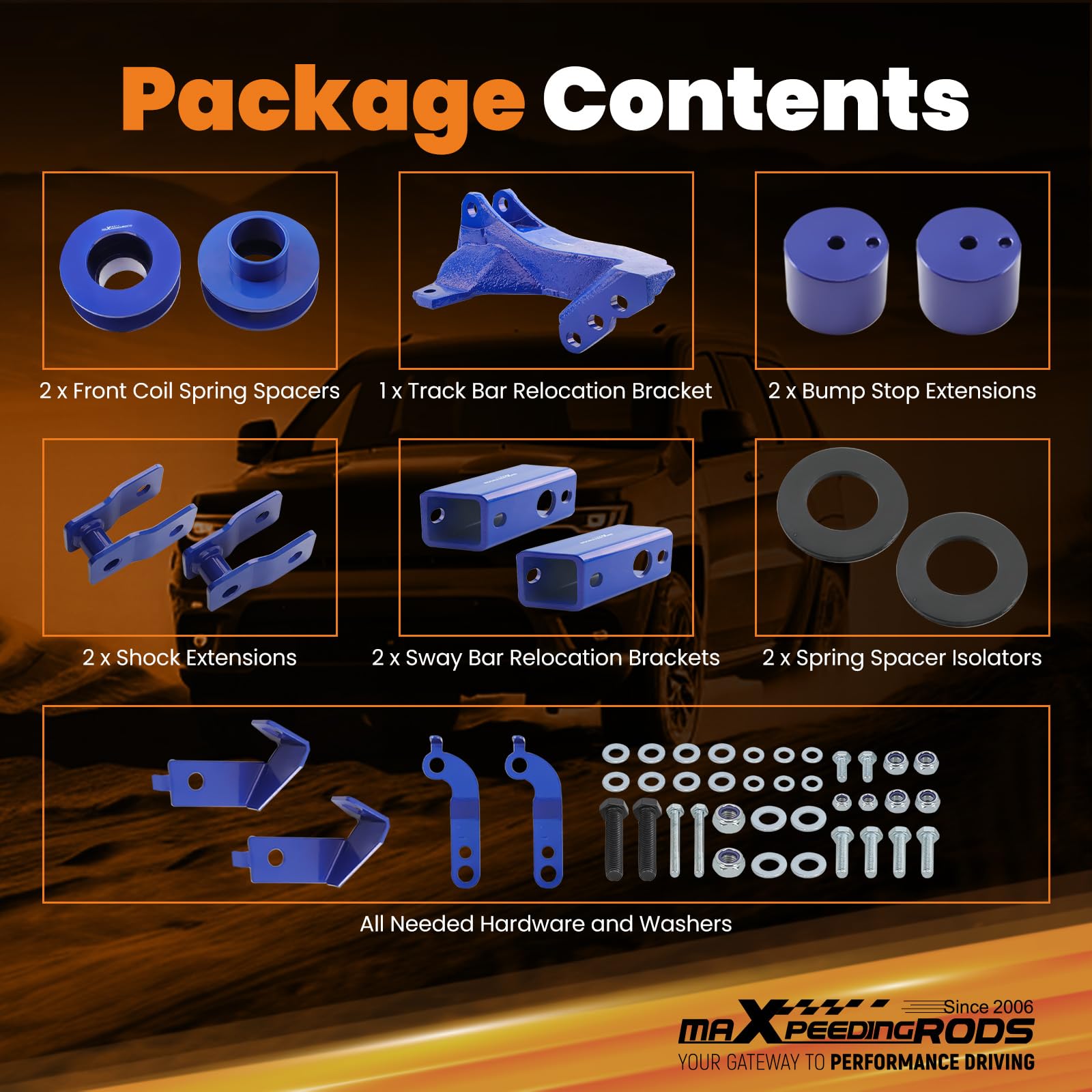 maXpeedingrods level stance reduces rake for daily driving.