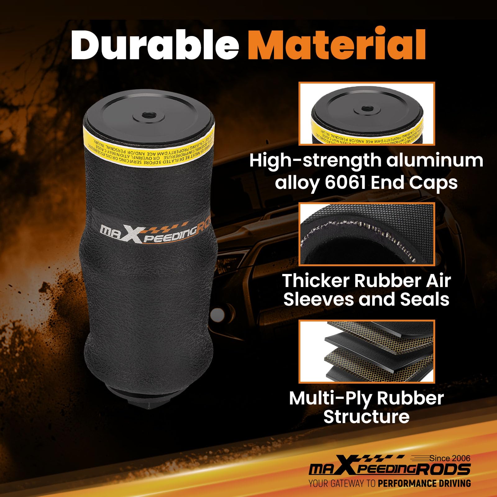 maXpeedingrods cab air ride bag pair, direct bolt-on upgrade for Peterbilt.