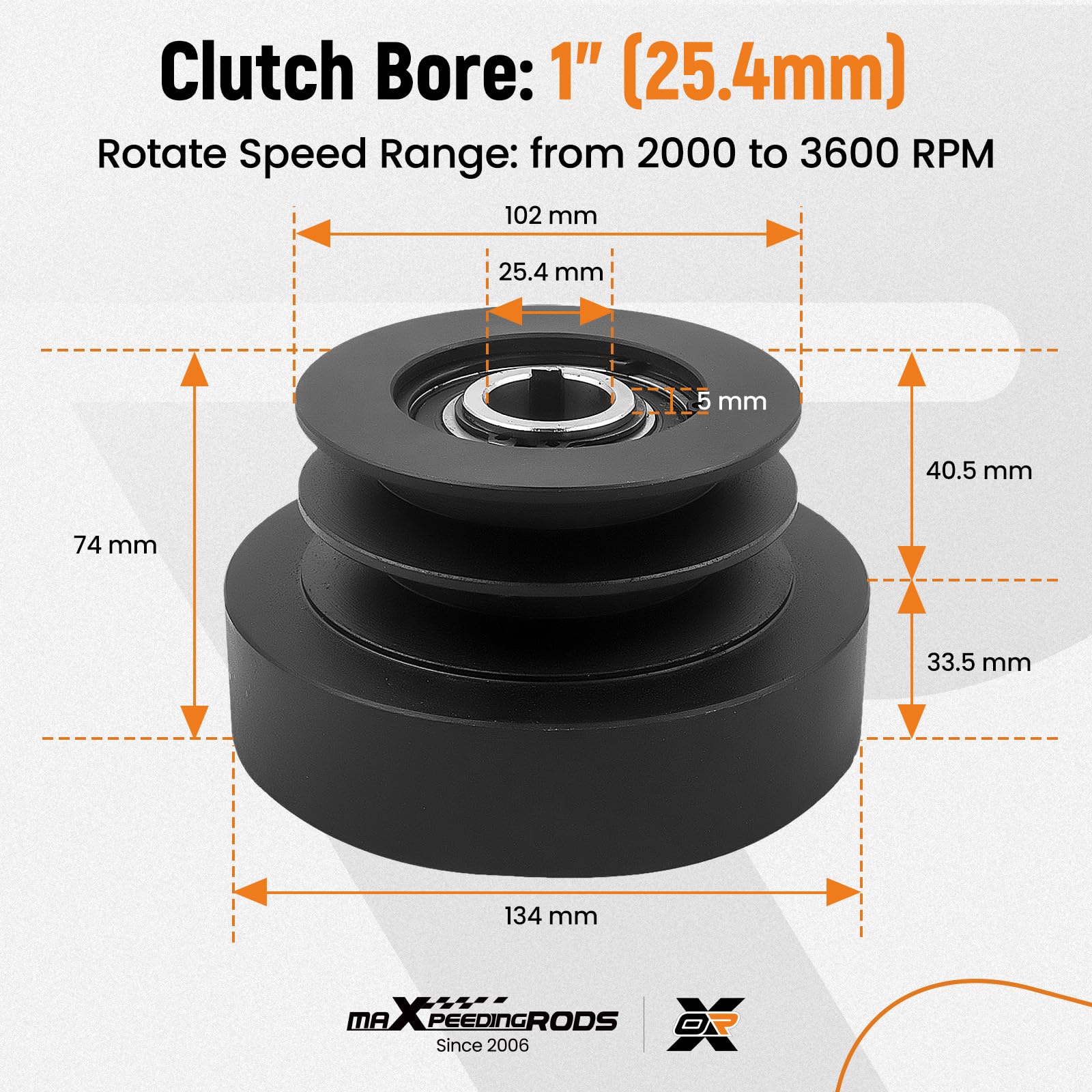 maXpeedingrods centrifugal clutch belt 2B section indicates belt size compatibility