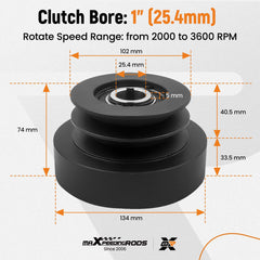 maXpeedingrods centrifugal clutch belt 2B section indicates belt size compatibility