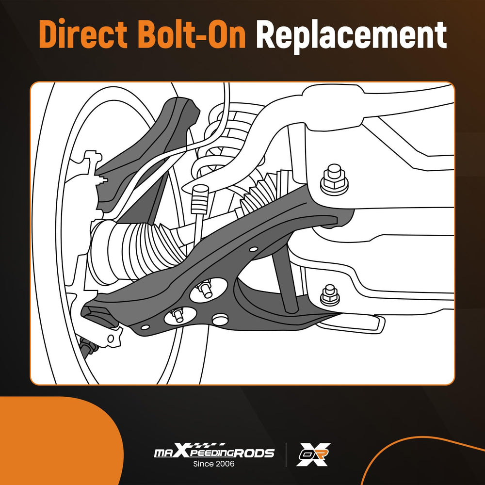 maXpeedingrods control arm in packaging for easy swap