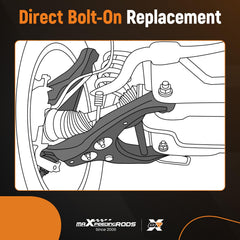 maXpeedingrods control arm in packaging for easy swap