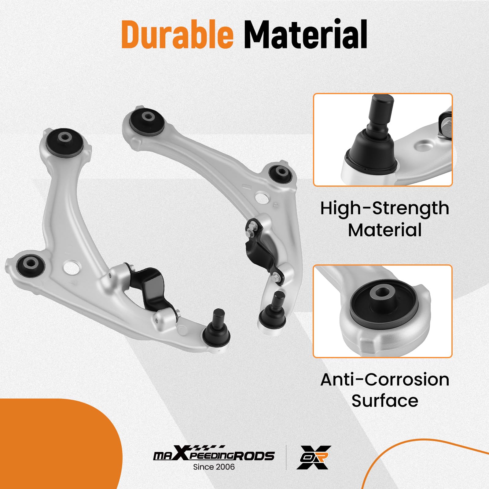maxpeedingrods front lower control arm passenger side with ball joint for Altima 2007-2012, durable replacement