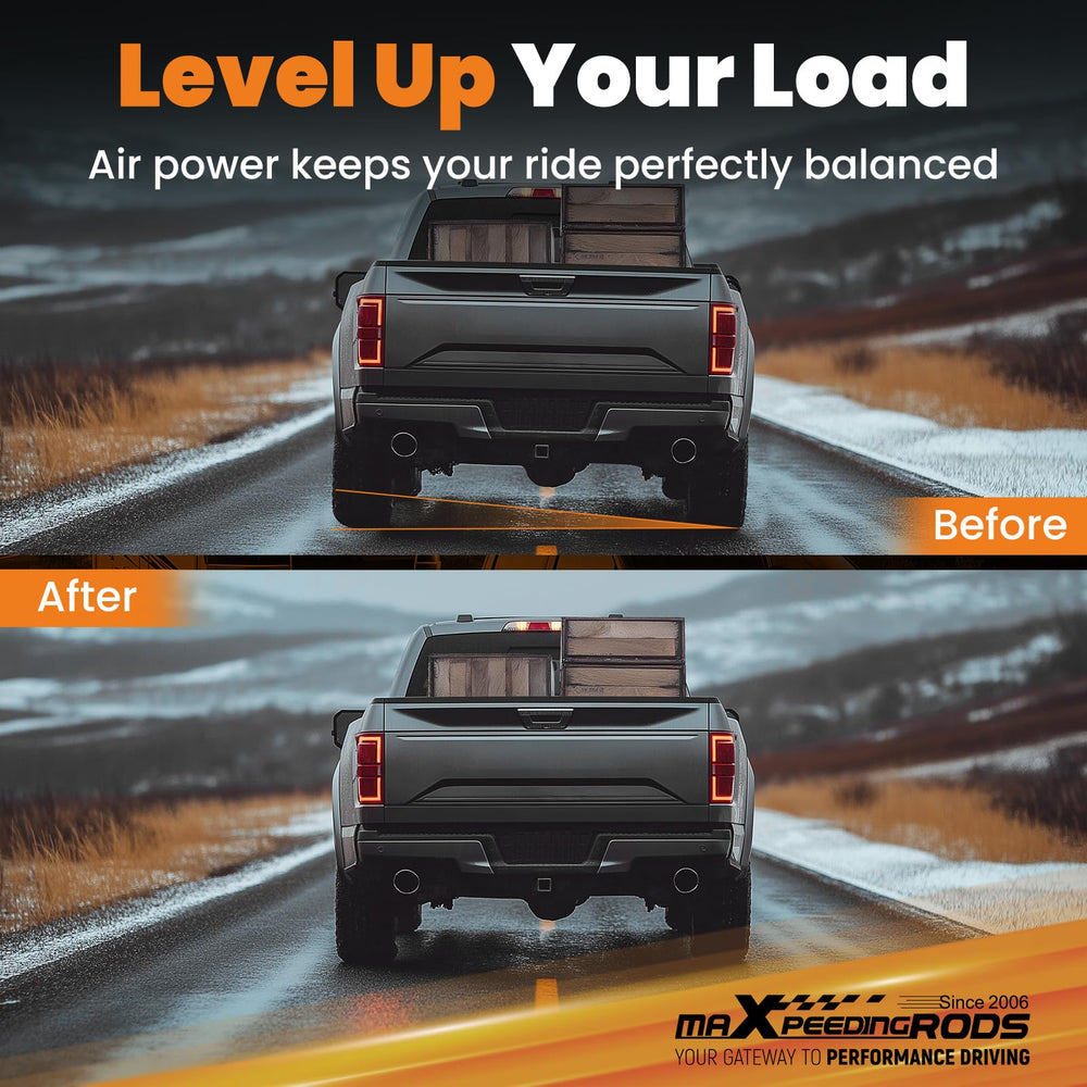 maXpeedingrods heavy-duty vehicle installation on a truck for smoother handling