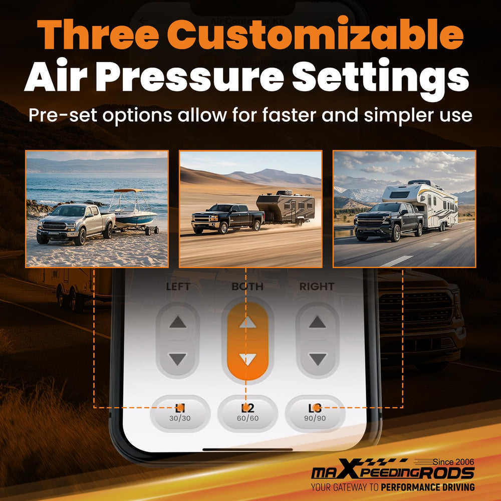 maXpeedingrods inflating air springs during a heavy haul for level, stable ride