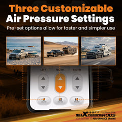 maXpeedingrods inflating air springs during a heavy haul for level, stable ride