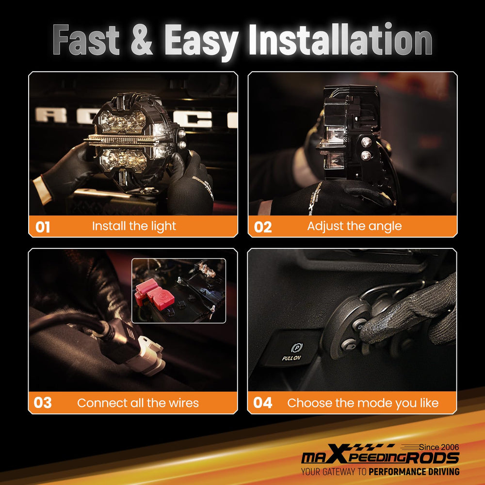maXpeedingrods IP68 housing withstands rain, dust, and mud