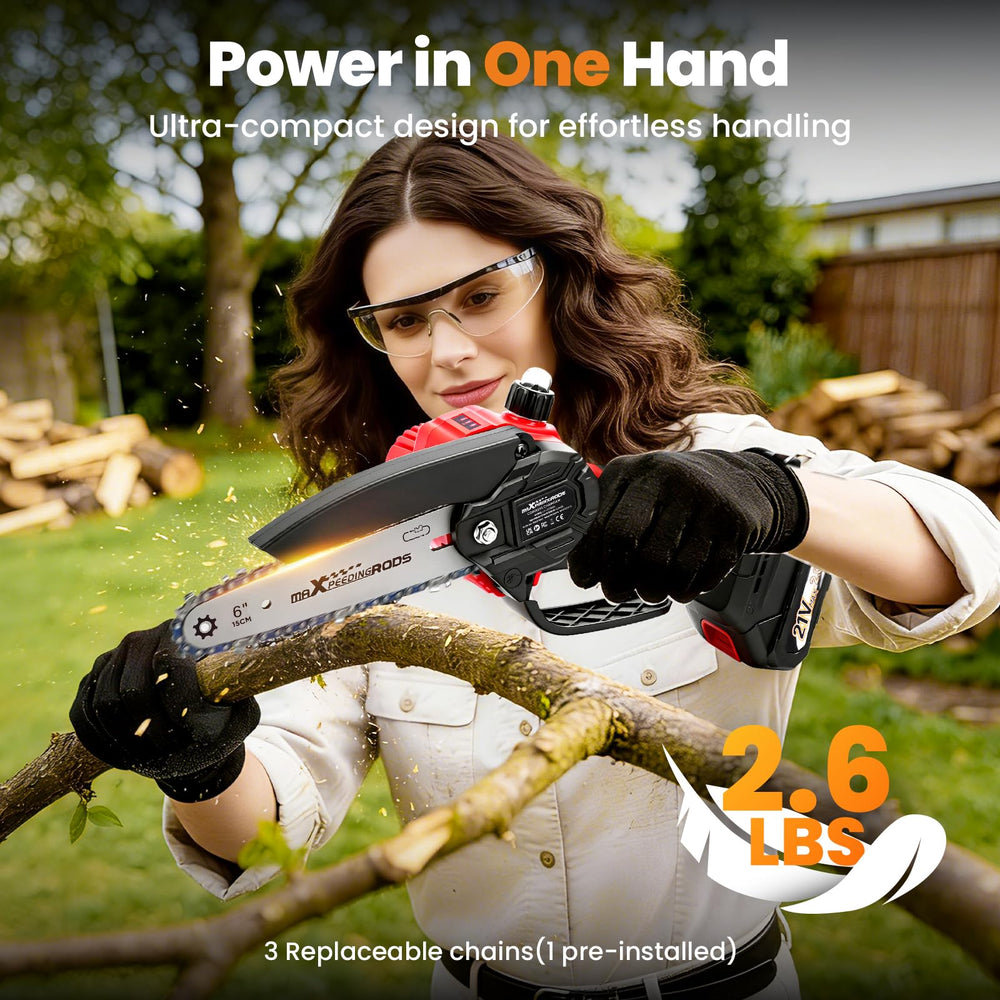 maxpeedingrods mini chainsaw lightweight design enables one-handed use