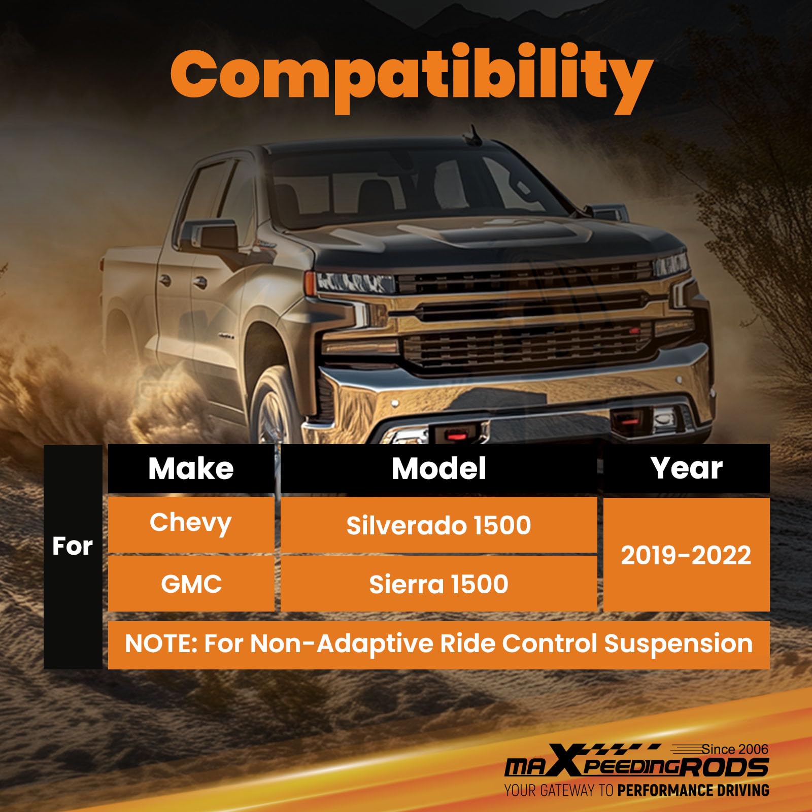 maXpeedingrods one-piece bushing design prevents separation during rugged use.