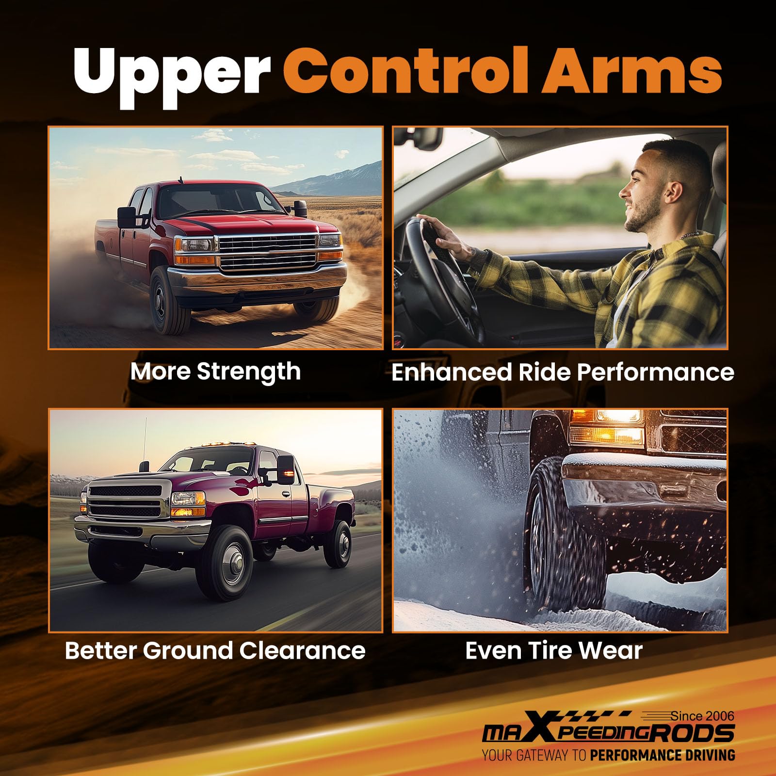 maXpeedingrods powder-coated finish arm demonstrates corrosion resistance