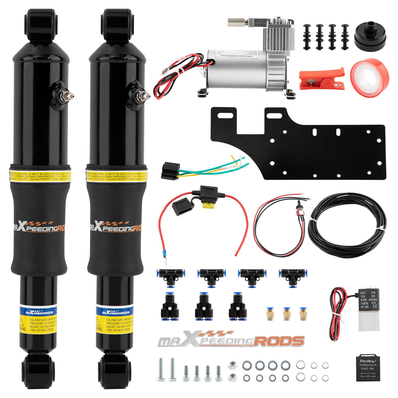 maXpeedingrods rear adjustable air ride kit for Harley improves load handling