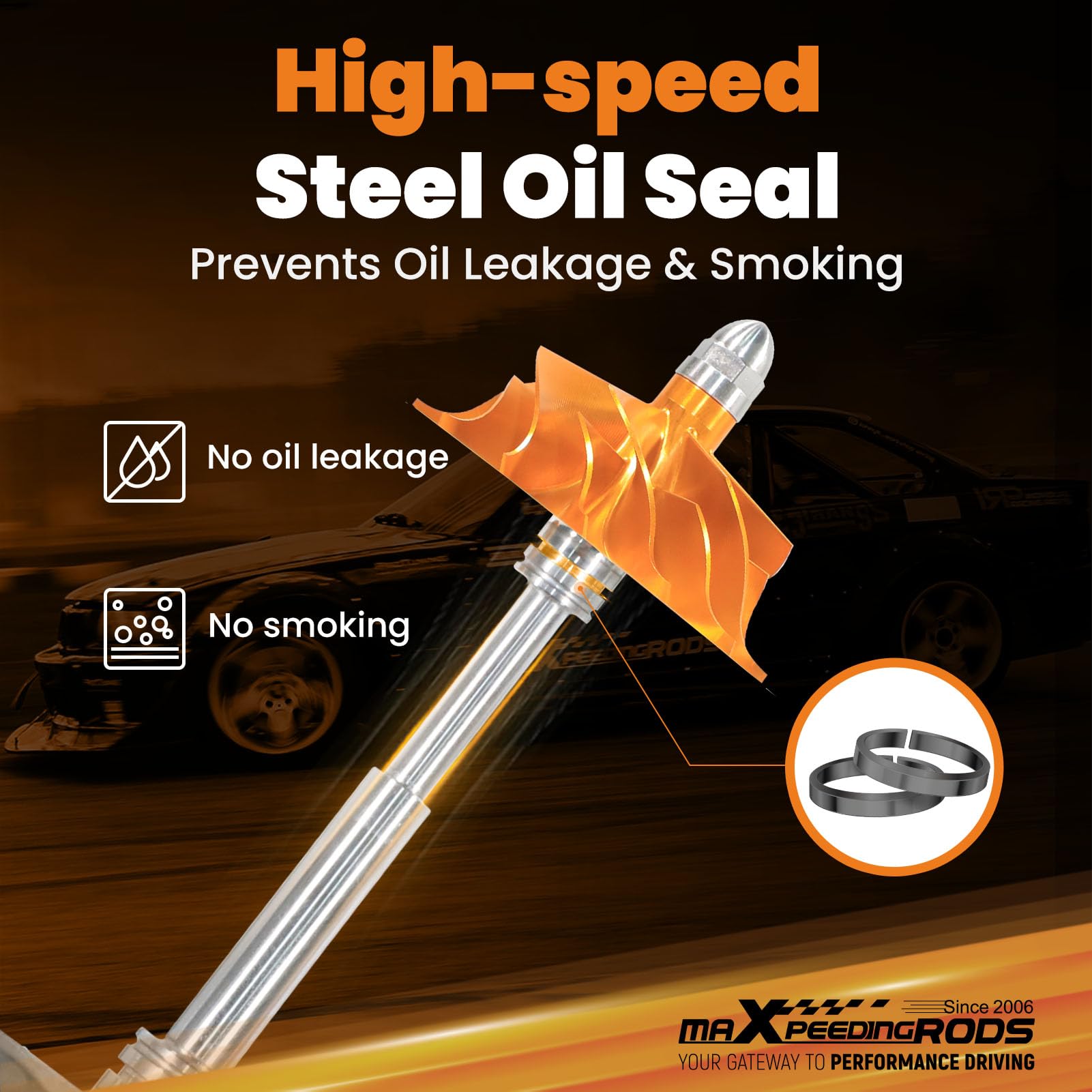 maXpeedingrods turbocharger turbine housing silicon-molybdenum withstands high heat.
