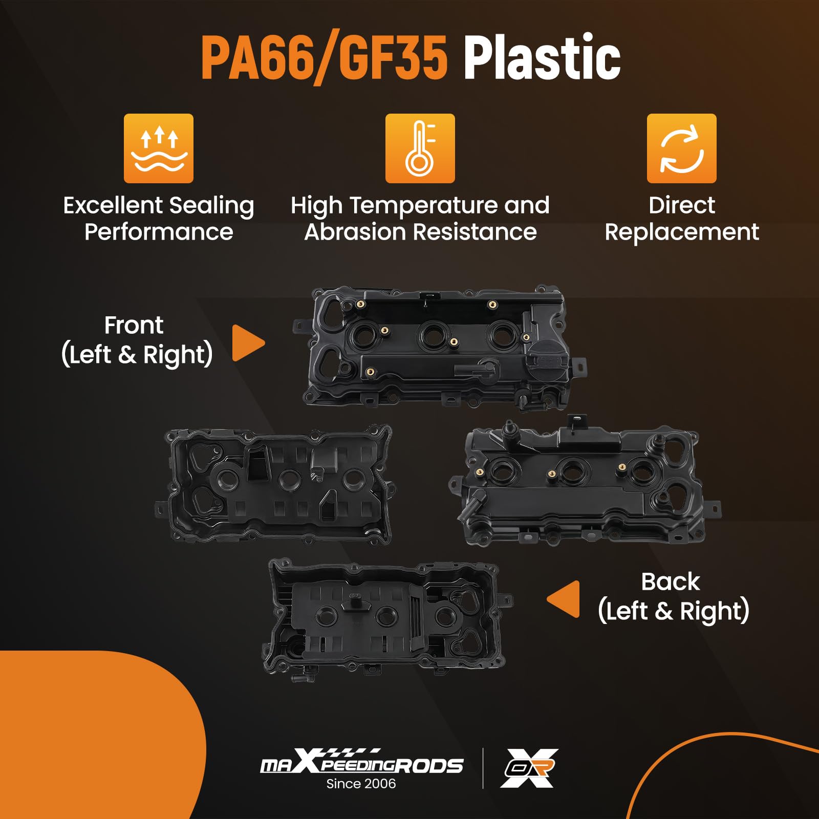 maXpeedingrods valve cover kit left and right for Nissan Murano 2015-2020, clean engine appearance