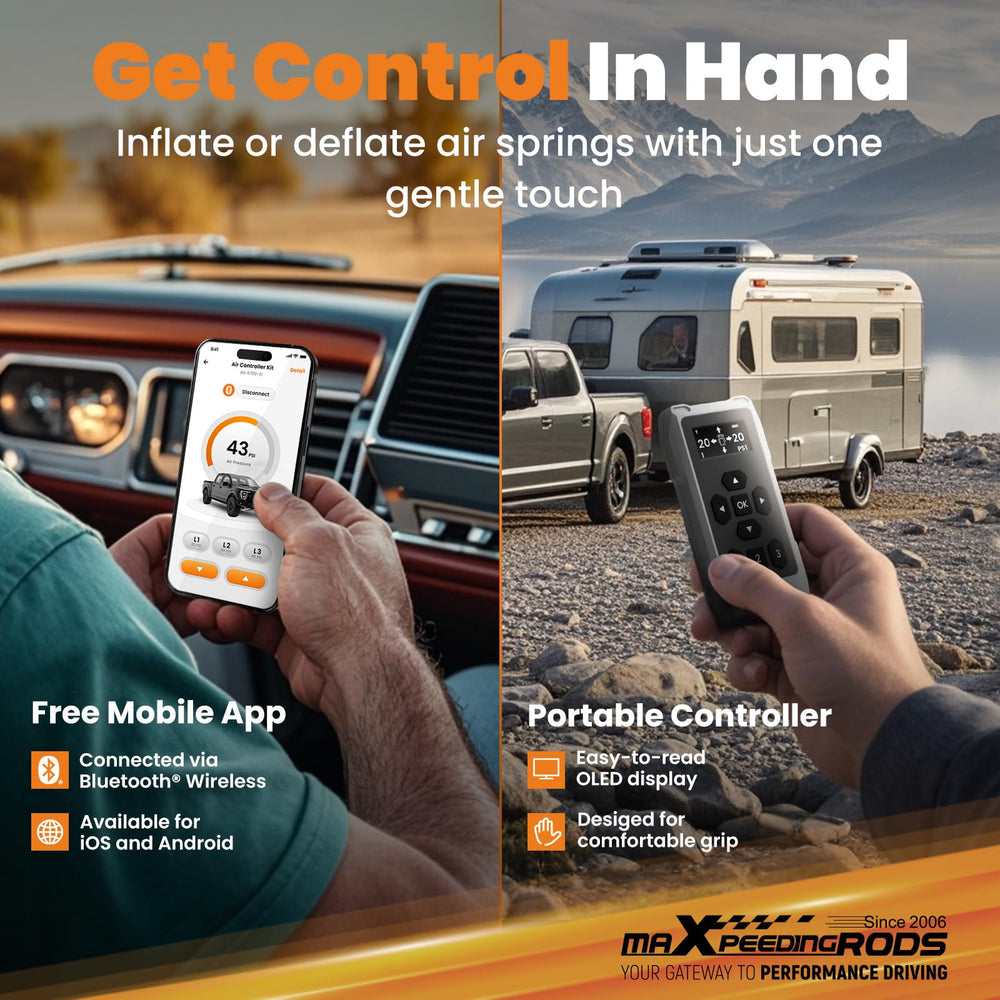 MaXpeedingrods remote control for easy manual adjustments from inside or outside the vehicle.