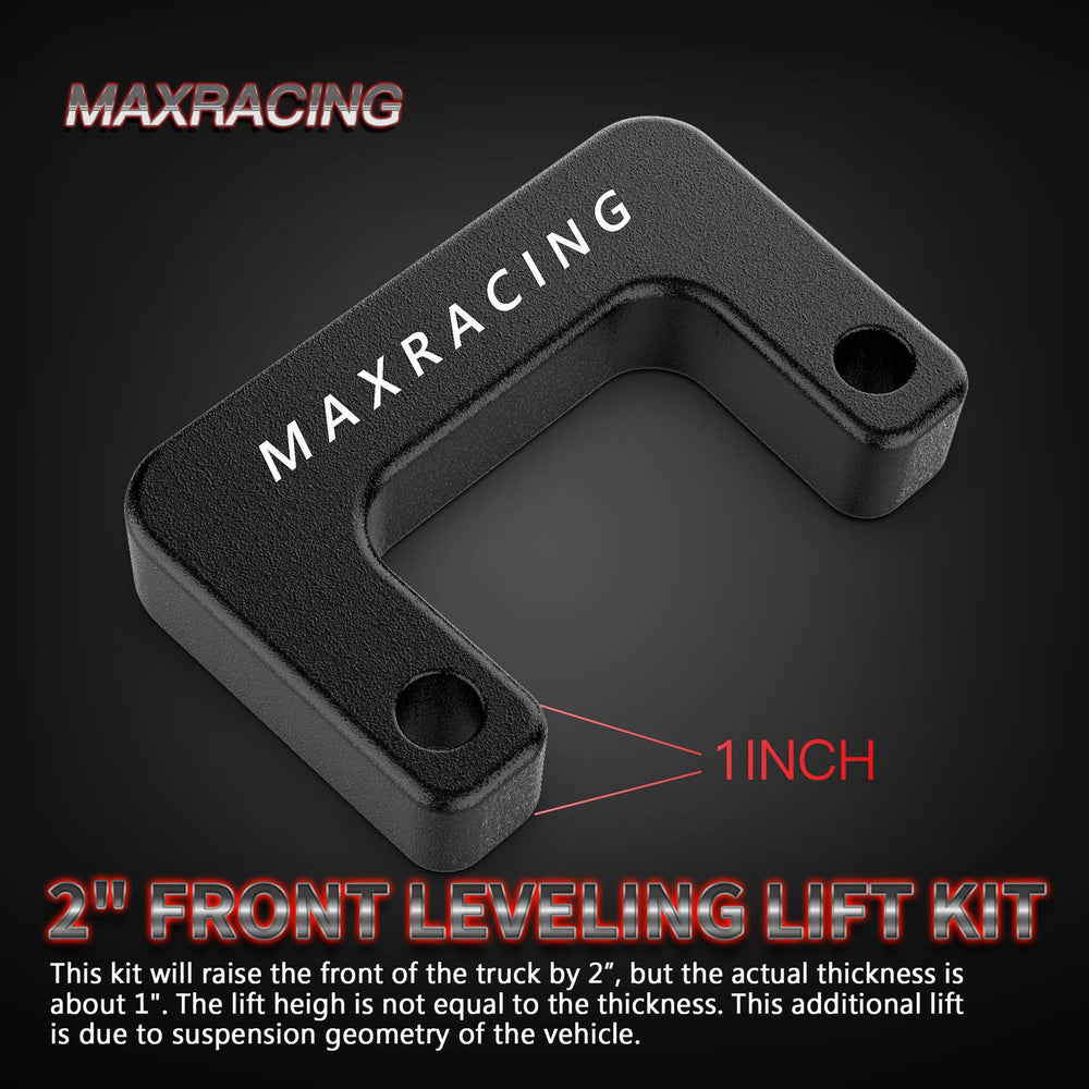 MAXRACING front view installed shows balanced ride height and improved stance
