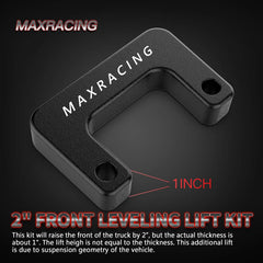 MAXRACING front view installed shows balanced ride height and improved stance