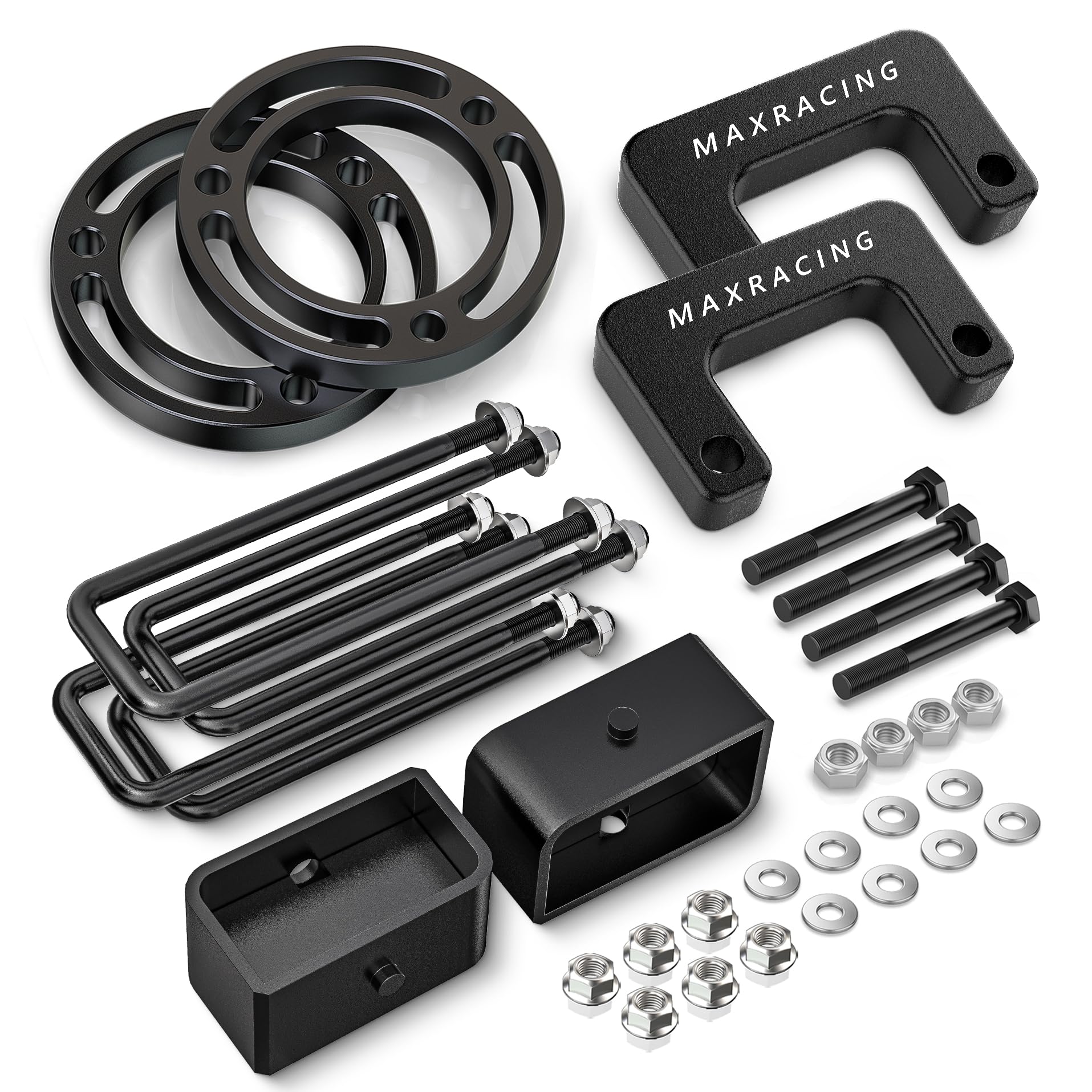 MAXRACING 3in front spacer enhances stance on Chevy Silverado 1500 for improved ground clearance