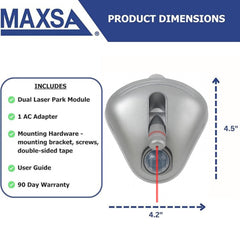 Maxsa Park Right motion-activated sensor ensures easy parking entry.