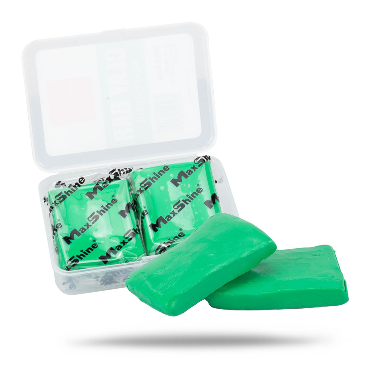 Maxshine 2-pack heavy-grade clay bars in packaging for deep surface decontamination.