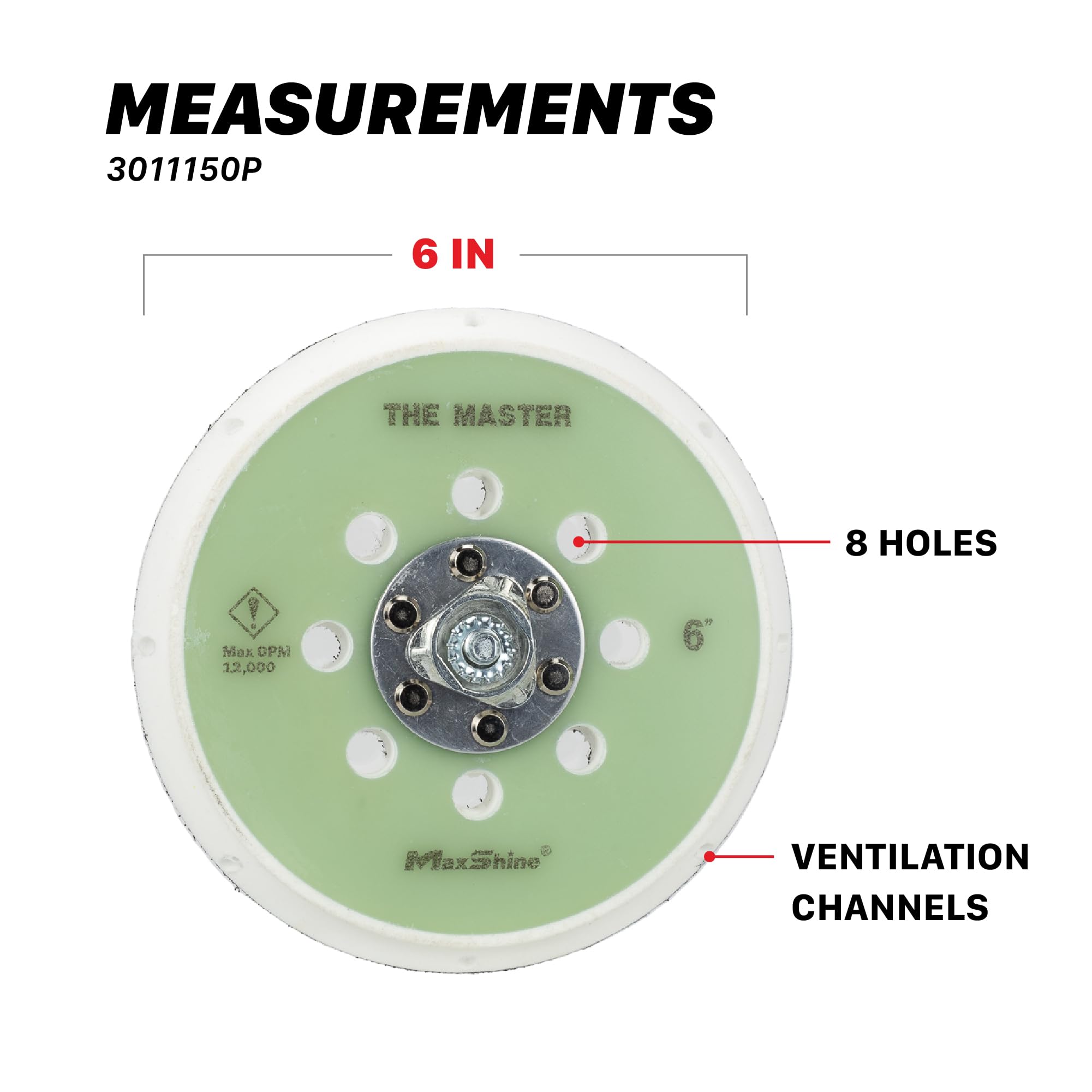 Maxshine backing plate with 5-16-24 thread attachment for DA polishers