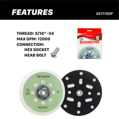 Maxshine backing plate with hex socket bolt attachment for secure mounting