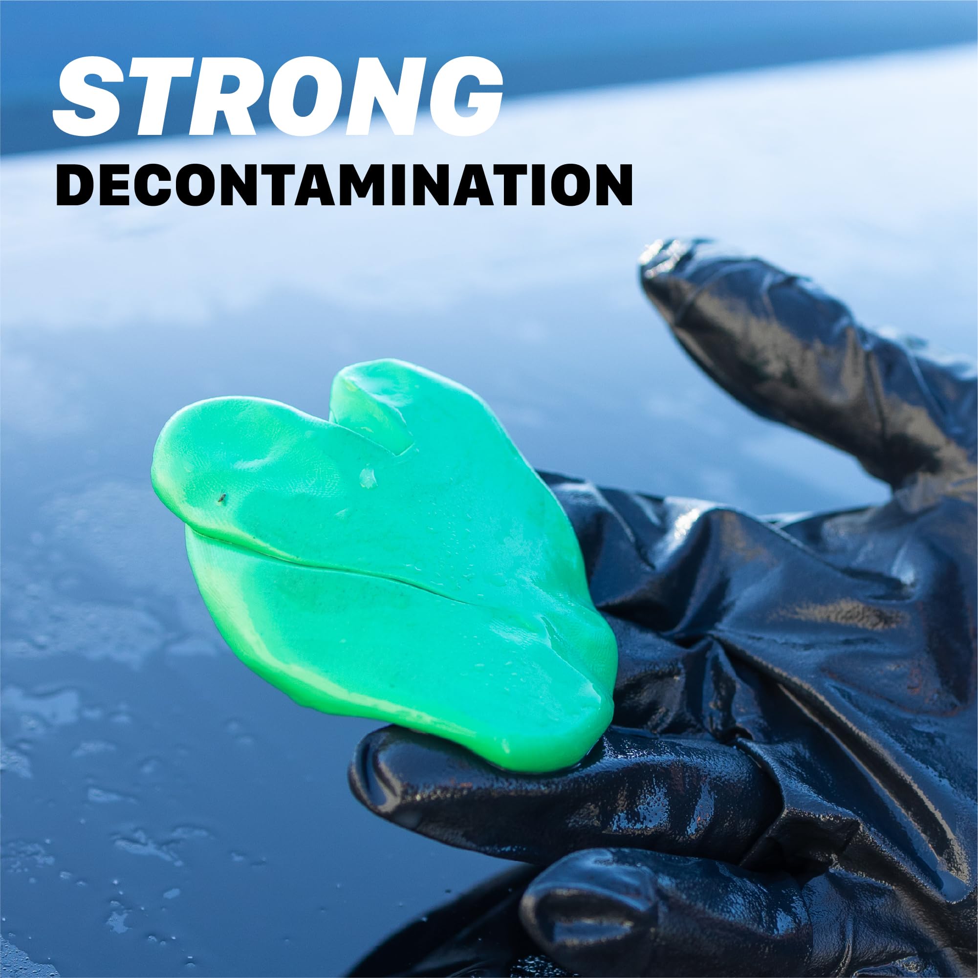 Maxshine clay bar lifting embedded contaminants from paint.