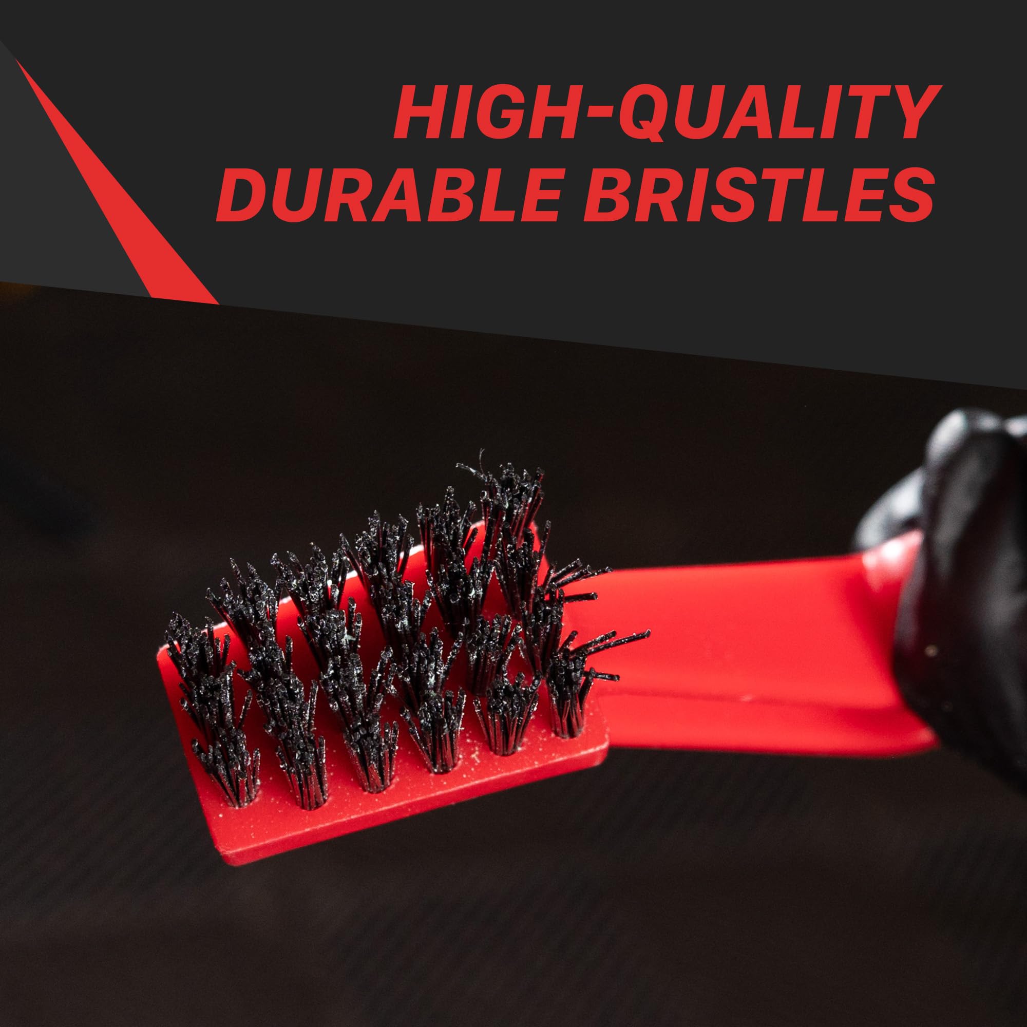 Maxshine detailing session essentials red brush helps speed up cleaning during jobs.