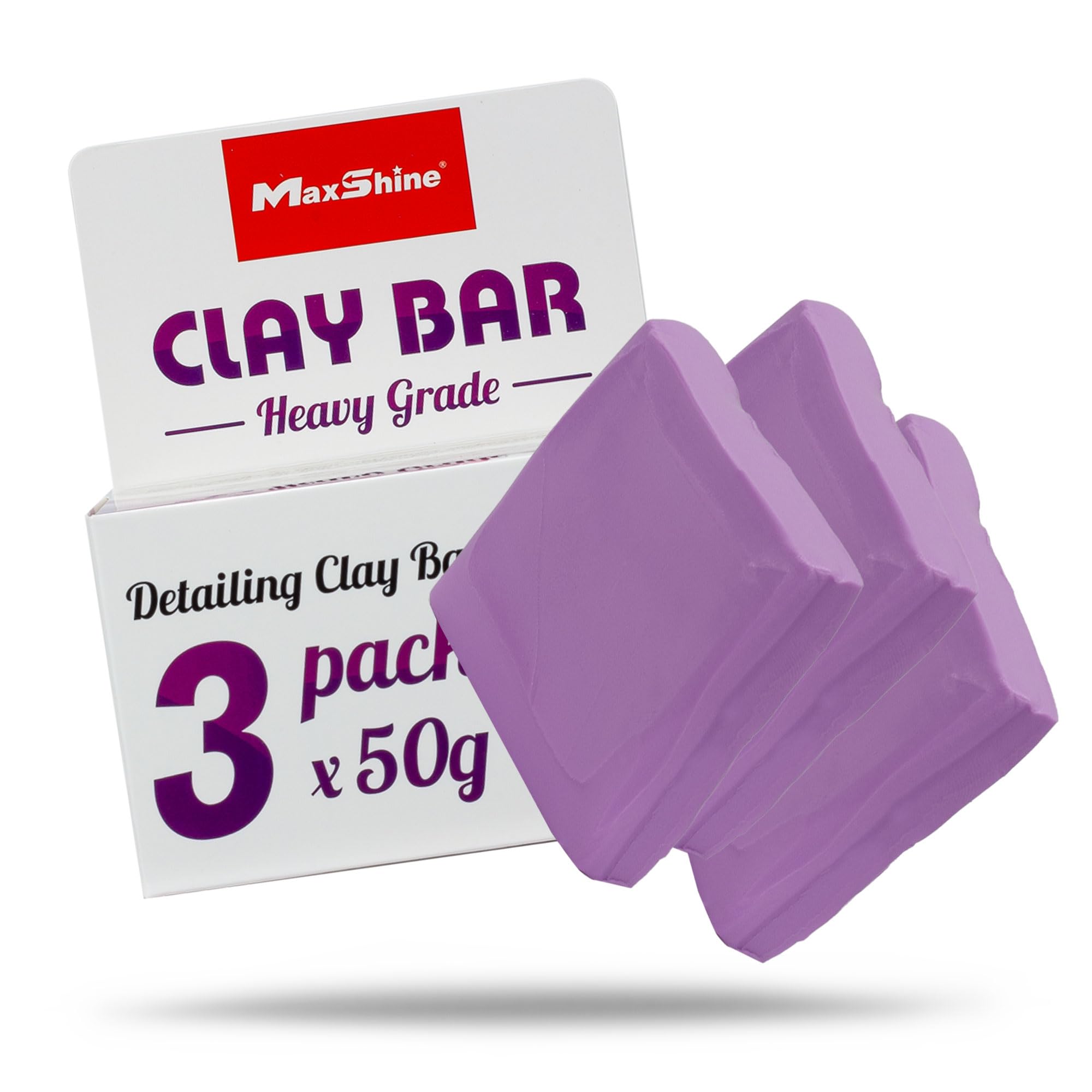 Maxshine Universal 3-Pack Magic Clay Bar 50g bundle for deep decontamination.