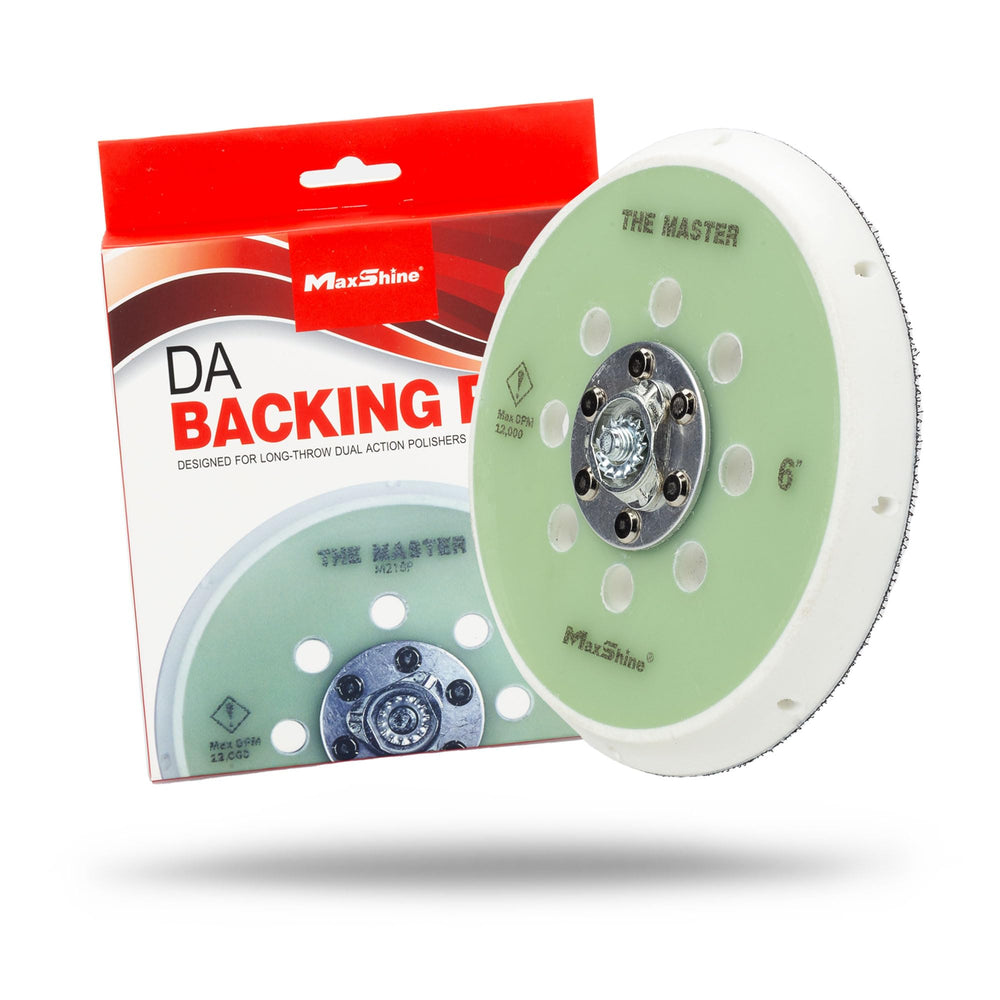 Maxshine universal dual action backing plate showing 6in face for secure pad grip