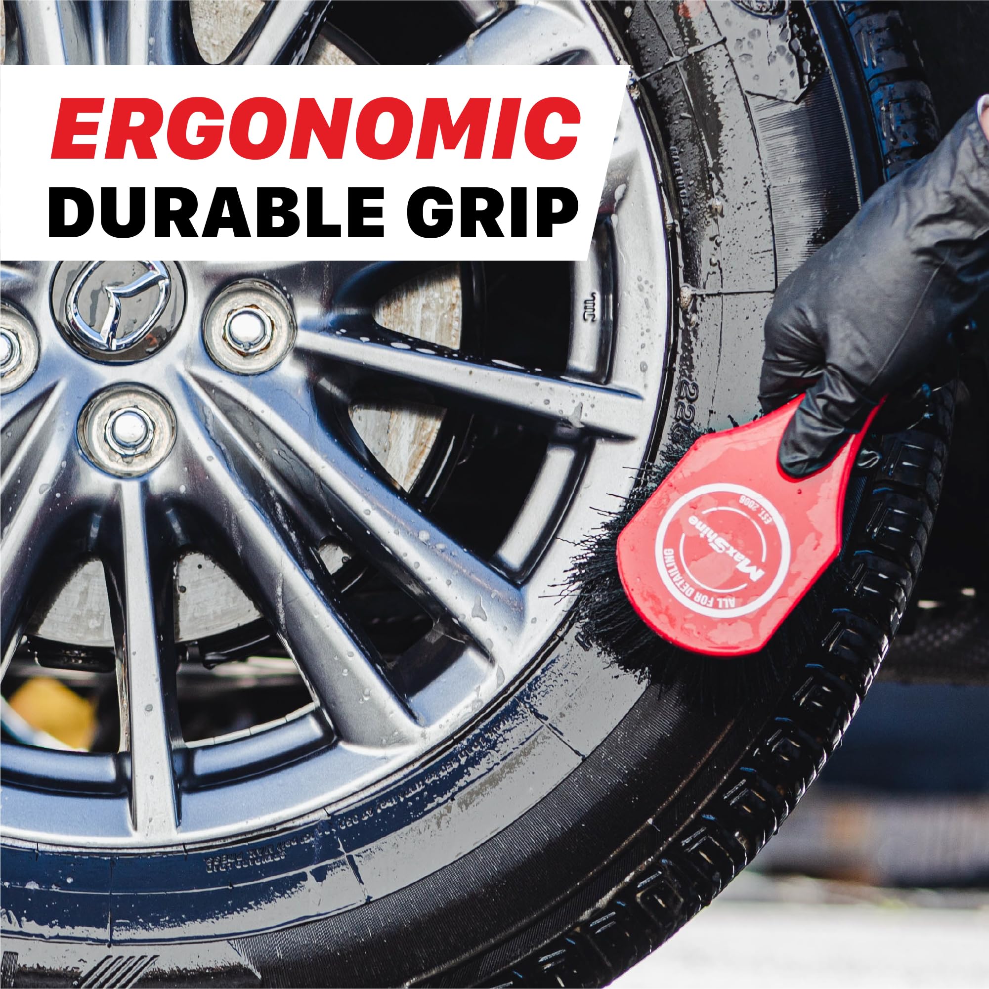 Maxshine universal heavy-duty wheels brush tackles rims and wheel wells
