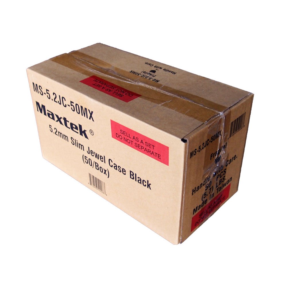 50-pack slim jewel cases for bulk media storage and organization