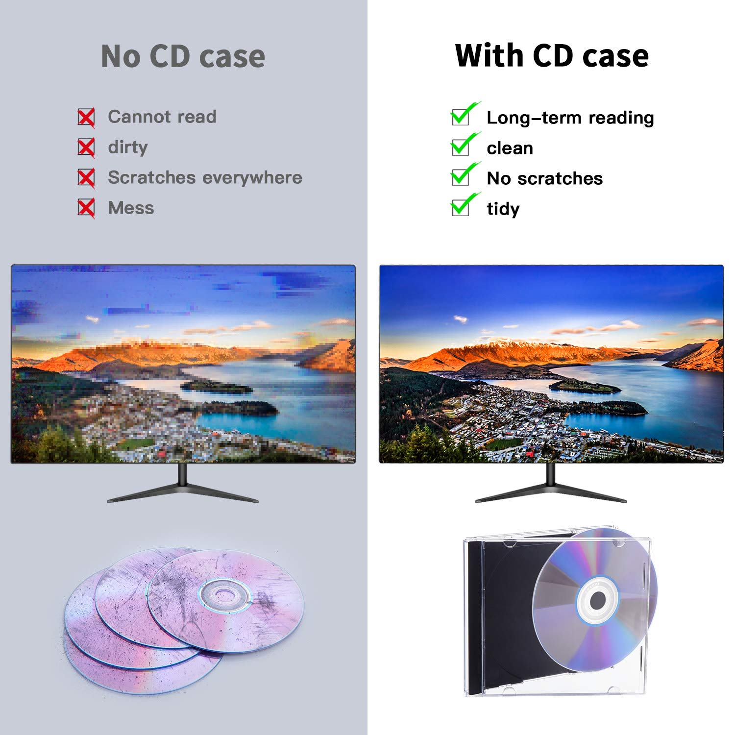 Maxtek case keeps discs organized with readable labels.
