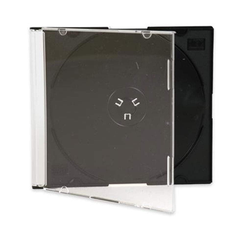 Maxtek Ultra Thin 5.2mm clear CD jewel case with disc visible and space saving design