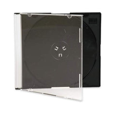 Maxtek Ultra Thin 5.2mm clear CD jewel case with disc visible and space saving design