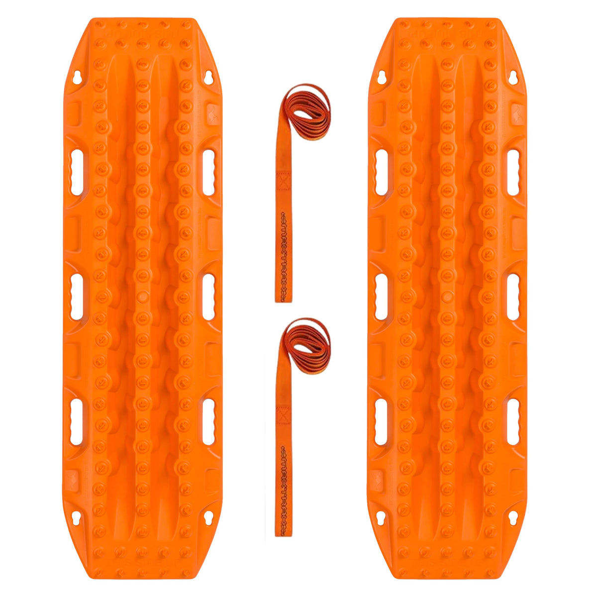 Maxtrax MKII safety orange board front view demonstrates rugged recovery traction