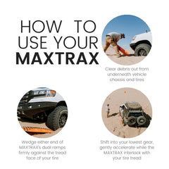 Maxtrax MKII safety orange board in use during mud recovery demonstrates bite into terrain