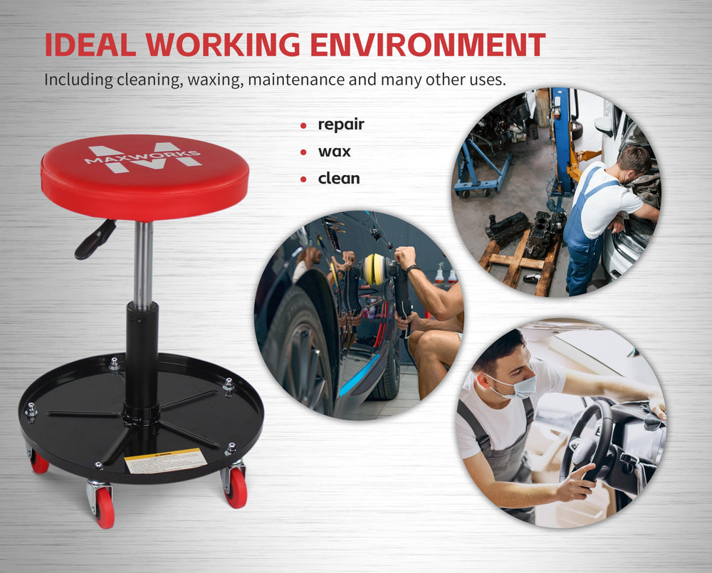 MaxWorks 80771 seat height ranges from 15 to 20 inches for versatility.