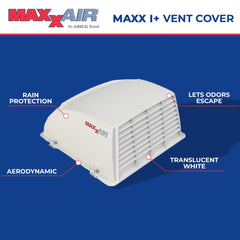 MAXXAIR Maxx I+ vent cover side view demonstrates slim profile for near-vent clearance.