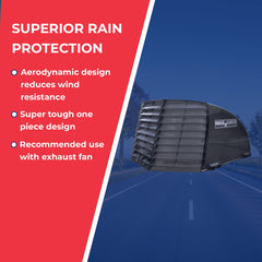 MAXXAIR Maxx II vent cover in smoke, top view, features aerodynamic silhouette.